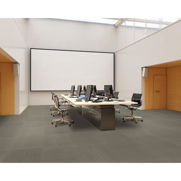 Elite - Sparrow - Brown Commercial/Residential 24 x 24 in. Glue-Down Carpet Tile Square (96 sq. ft.)
