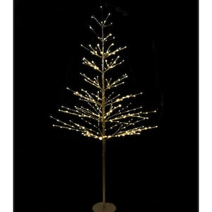 7 ft. Pre-Lit LED Northern Lights Starlit Tree with Golden and 308-Lights