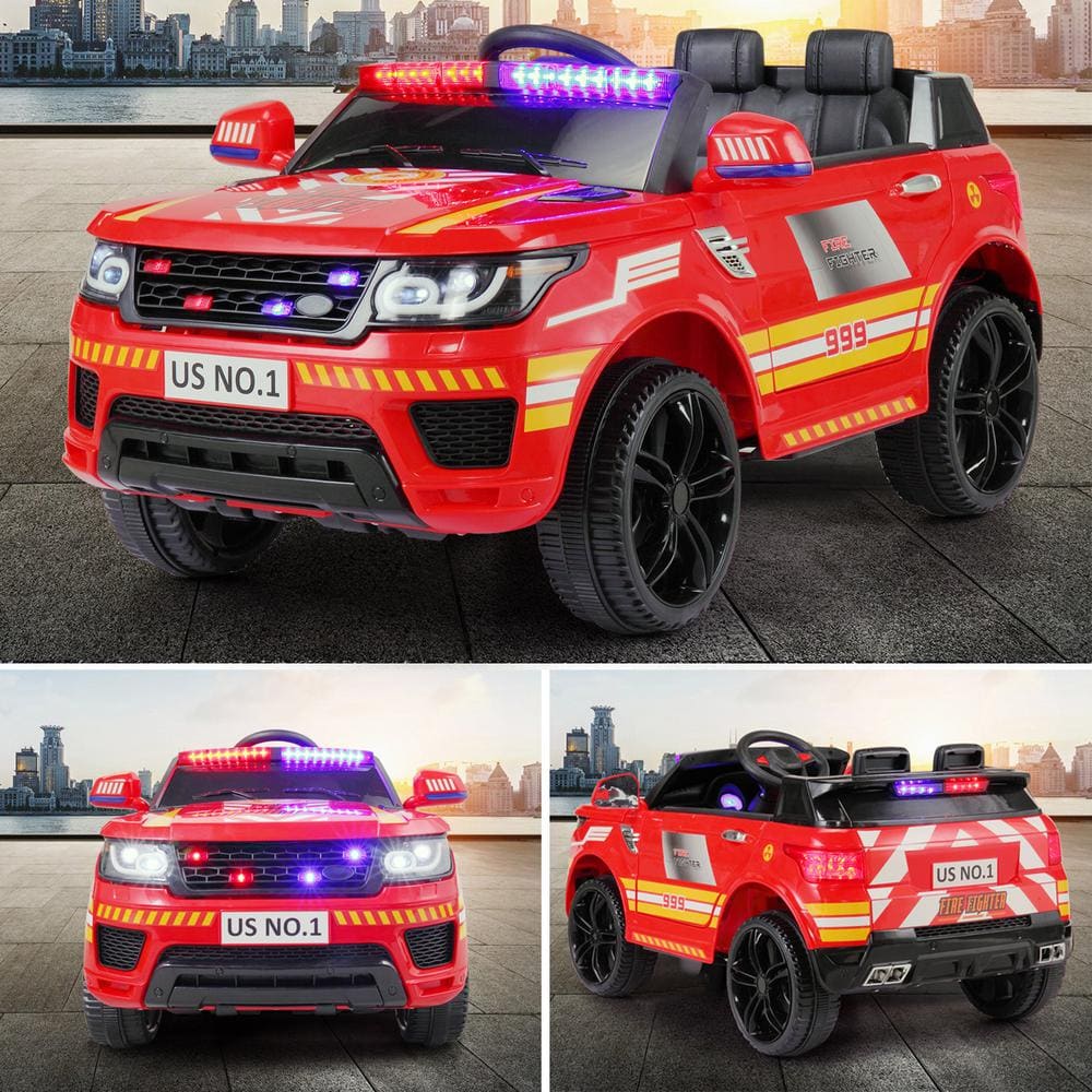 12V Red Fire Truck Ride-On with Remote Control and Siren