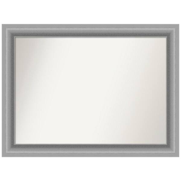 Amanti Art Peak Polished Silver 44 in. W x 33 in. H Non-Beveled Bathroom Wall Mirror in Silver