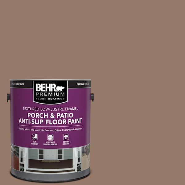 BEHR PREMIUM 1 gal. #BXC-73 True Walnut Textured Low-Lustre Enamel Interior/Exterior Porch and Patio Anti-Slip Floor Paint