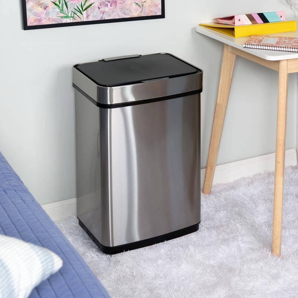 13 Gal. Stainless Steel Touchless Sensor Trash Can
