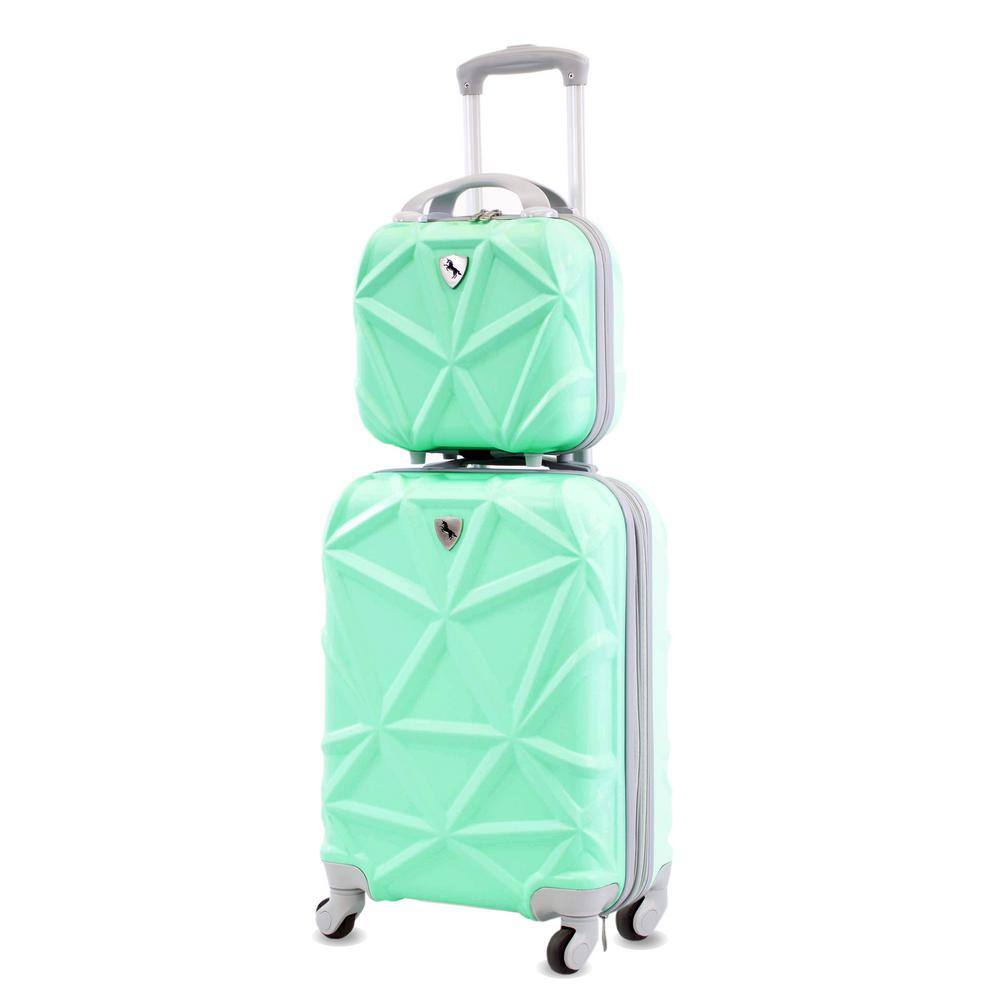 AMKA Gem 2-Piece Mint Carry-On Spinner Cosmetic Suitcase AP819/20