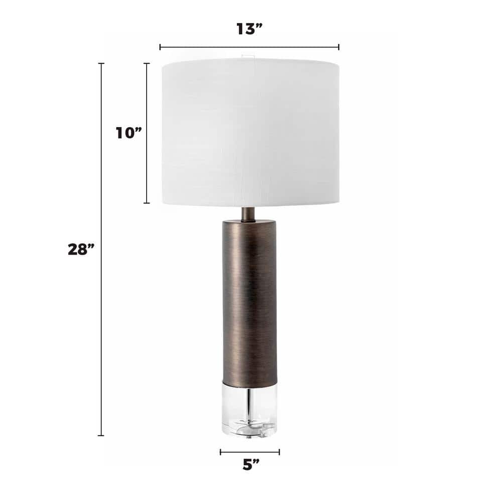 Warwick Contemporary 28" Gray Metal Table Lamp with Linen Shade