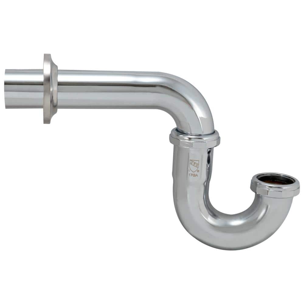 Chrome 1-1/2" Metal P-Trap with Flange
