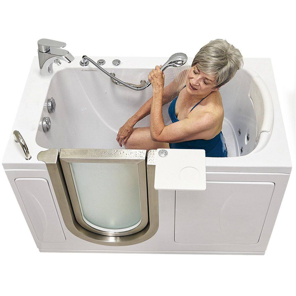 52'' White Acrylic Walk-In Bathtub with Left Door