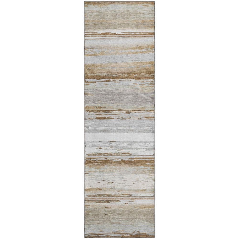 Mayfield Premium Machine Washable Abstract AMF2243 Brown 2 ft. x 7 ft. Runner Rug price history on PriceWatchPro