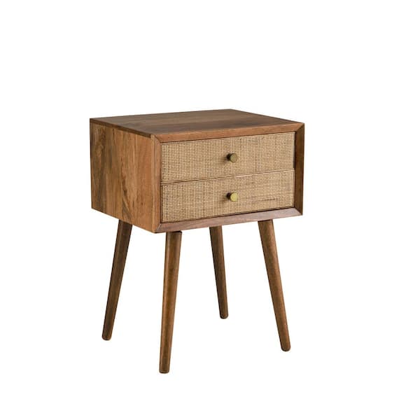 Martin Svensson Home Dylan Solid Wood 2-Drawer Chestnut Brown End Table ...