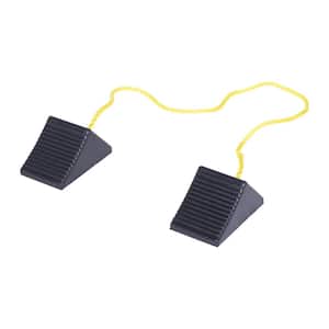 8 in. x 5 in. x 4 in. Rubber Wheel Chock with Rope