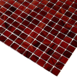 Dune Glossy Ruby Red 12 in. x 12 in. Glass Mosaic Wall and Floor Tile (20 sq. ft./case) (20-pack)