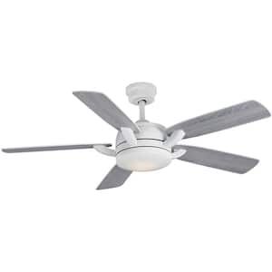 Colemont 52 in. Integrated LED Matte White Ceiling Fan with Light and Remote Control