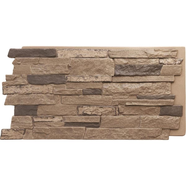Ekena Millwork 49 in. x 25-1/2 in. Acadia Ledge Stacked Stone, StoneWall Faux Stone Siding Panel