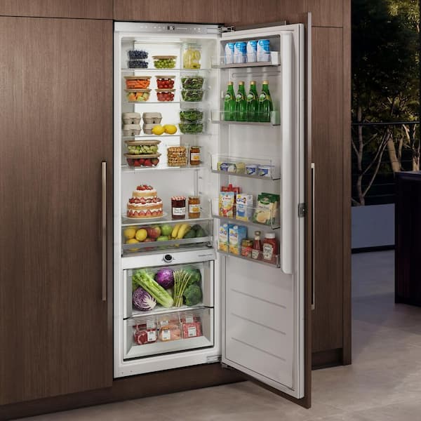 22 in. 10.9 cu. ft. Built-in Panel Ready Freezerless Refrigerator Counter Depth in White Humidity Control Glass Shelves