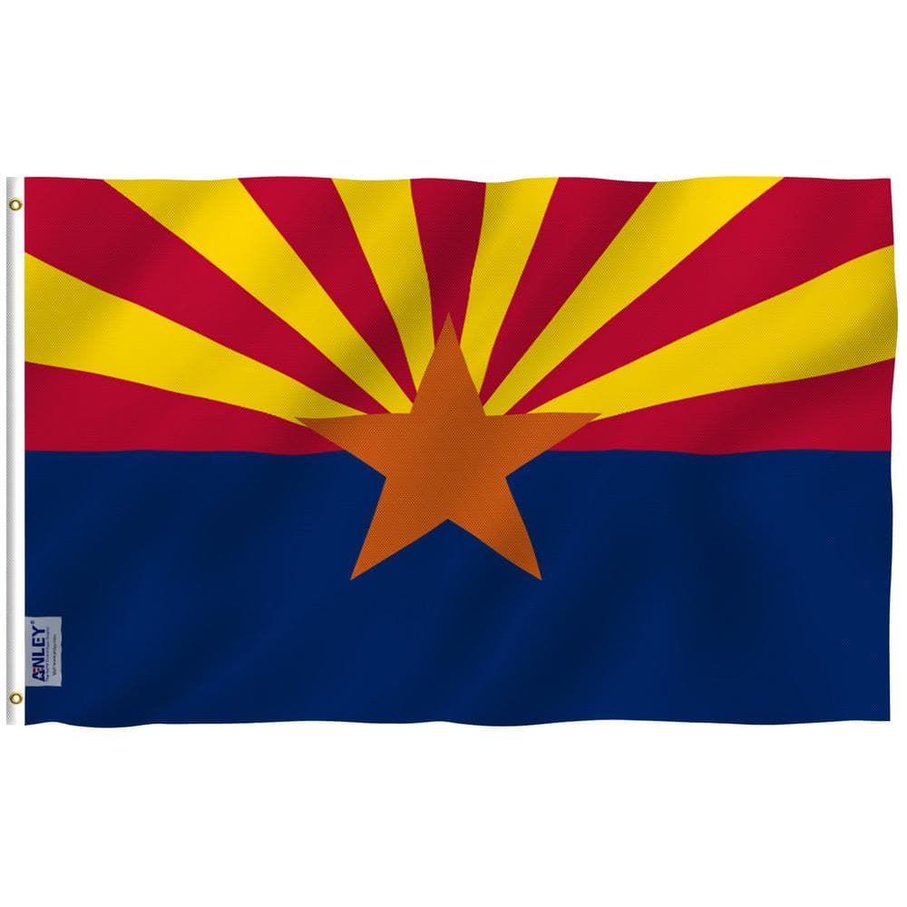 Fly Breeze 3 ft. x 5 ft. Arizona State Flag 2-Sided Flag Banner with Brass 