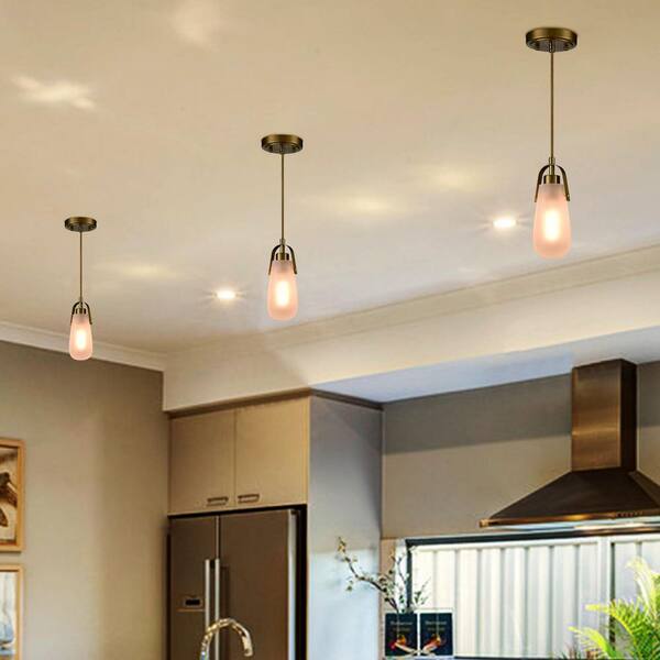 CLAXY Industrial Home Pendant Light Fixtures Brass Hanging Light