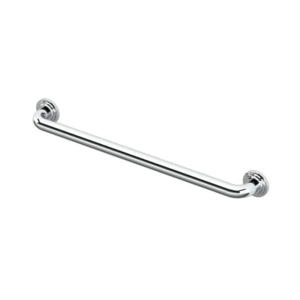 Gatco Marina 24 in. x 1-1/4 in. Brass Concealed-Screw Grab Bar in Chrome