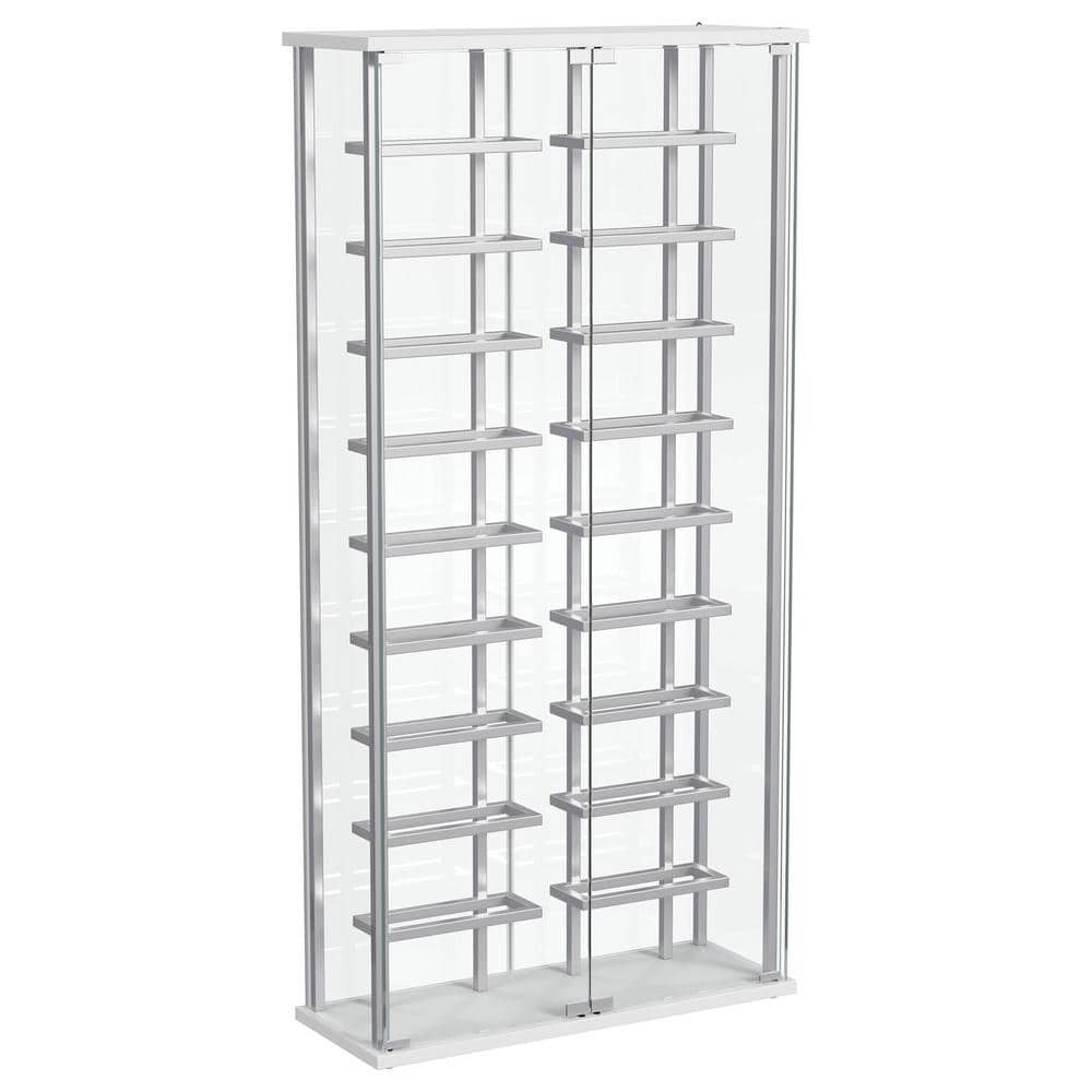 Montara Chrome Tempered Glass Lighted Curio Cabinet