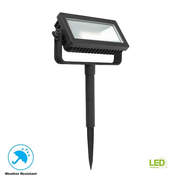 Hampton Low Voltage Outdoor Integrated Landscape Flood Light with 3 levels of intensity HD33680BK - The Depot