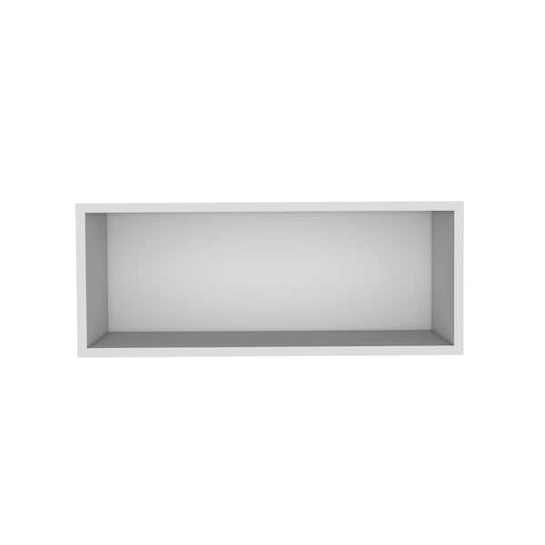 CONGE IMPORT LLC 30 in. x 12.5 in. White Particle Board Floating Decorative Wall Shelf Modern Living Room Bedroom Dining Room