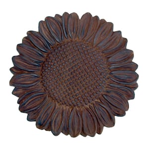 Dark Walnut Cast Stone Sunflower Stepstone