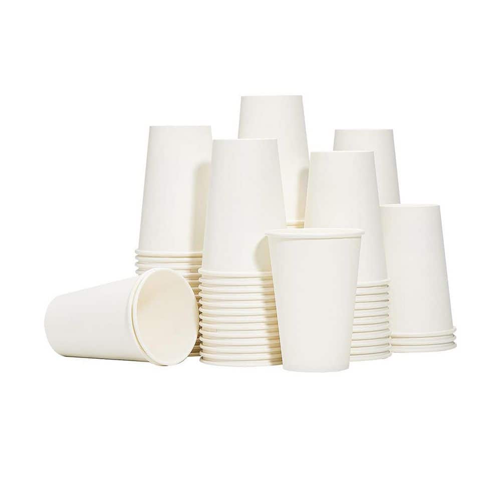 12 in. White Disposable Paper Coffee Cups Hot and Cold Drink Safe Leakproof Recyclable Tableware 300 Pack price history on PriceWatchPro