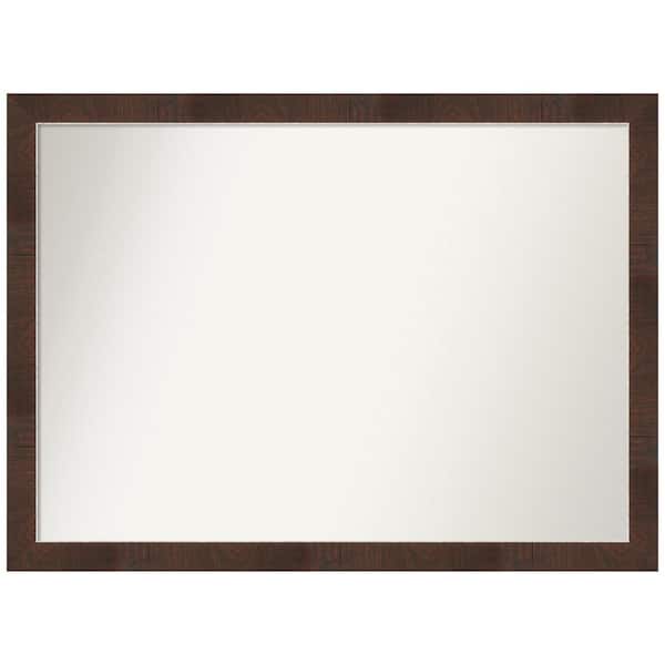 Amanti Art Wildwood Brown Narrow 41.25 in. W x 30.25 in. H Non-Beveled Bathroom Wall Mirror in Brown