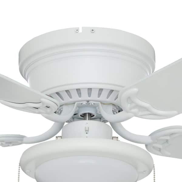 Hugger 44 in. LED Matte White Ceiling Fan