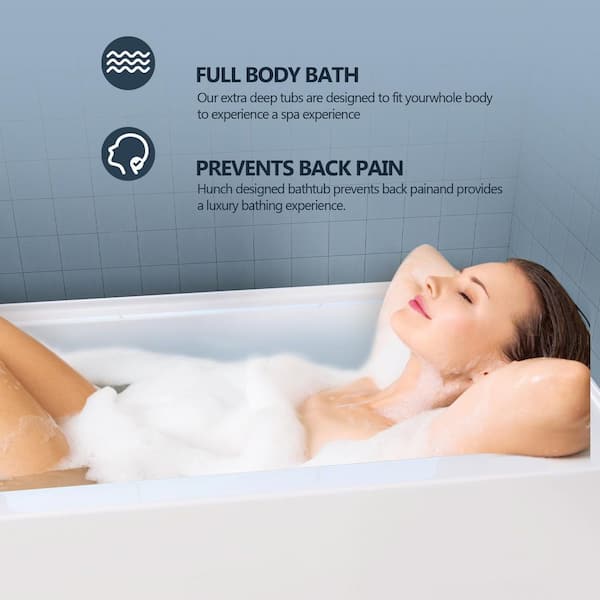 Zeafive Vub 60 in. x 32 in. Alcove Soaking Bathtub with Left
