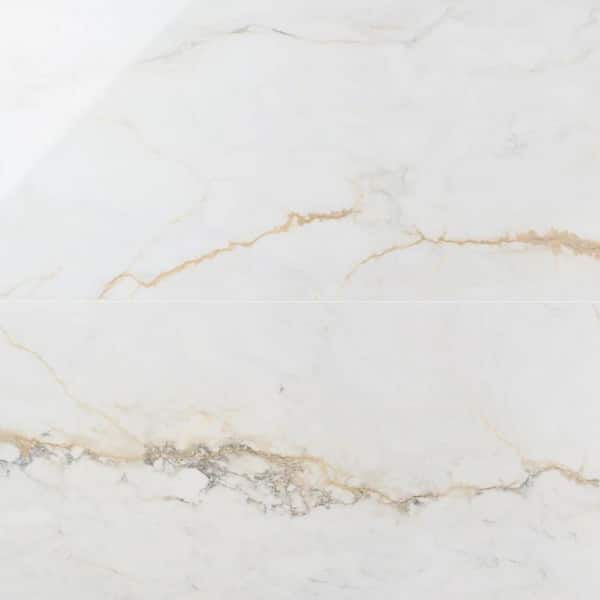 Tavani Calacatta Gold 23.62 in. x 47.24 in. Marble Look Polished Porcelain Floor and Wall Tile (15.49 Sq. Ft. / Case)