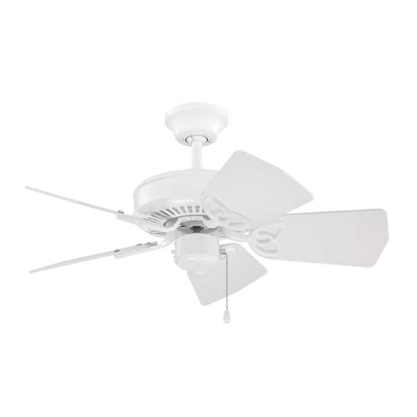 CRAFTMADE Piccolo 30 in. Indoor/Outdoor Dual Mount 3-Speed Reversible Motor Ceiling Fan in White Finish