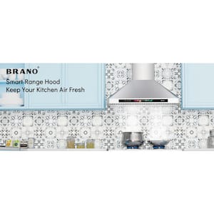 36 in. W Ducted/Ductless Convertible Stainless Steel Wall Mounted Range Hood in Silver with Voice/Gesture/Touch Control