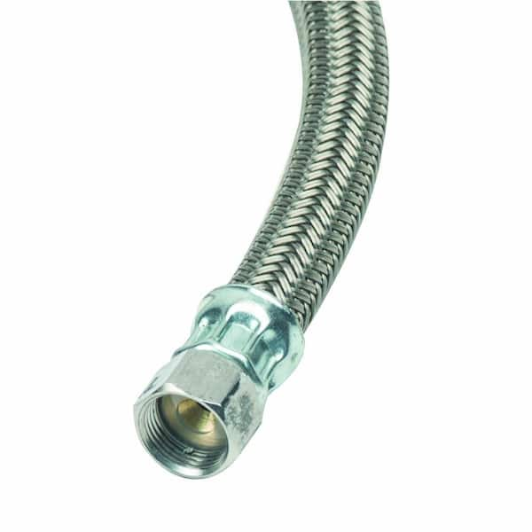 PlumbShop Braided Stainless Steel Toilet Connector, 3/8-in Comp x 7/8-in  Ballcock x 20-in