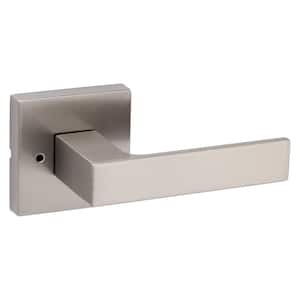 Singapore Square Satin Nickel Bed/Bath Door Handle with Microban and Lock