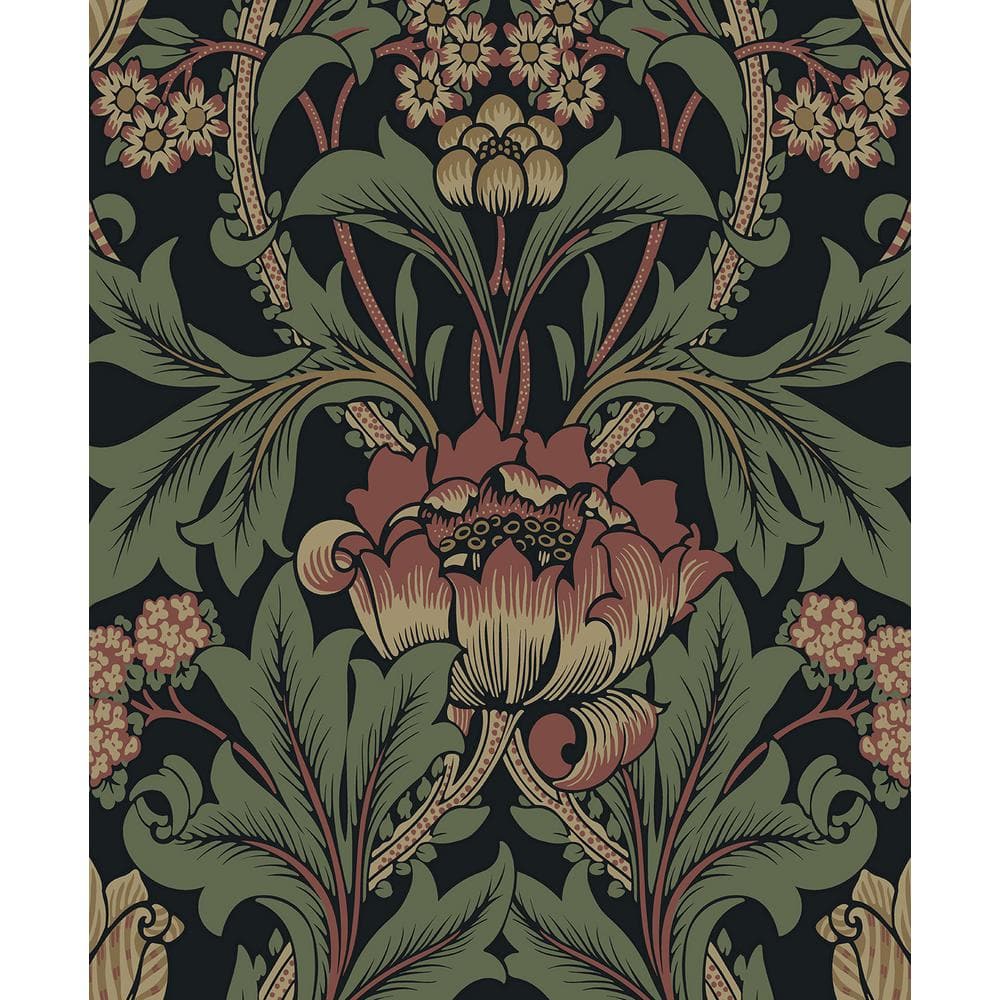 Wrought Iron and Clay Primrose Floral Vinyl Peel and Stick Wallpaper Roll (Covers 31.35 sq. ft.) price history on PriceWatchPro
