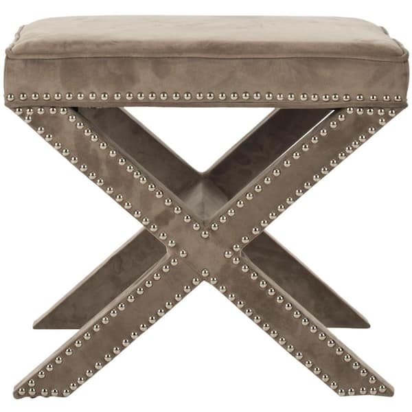 SAFAVIEH Palmer Mushroom Taupe Accent Ottoman