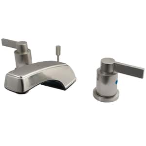NuvoFusion 8 in. Widespread 2-Handle Bathroom Faucets with Plastic Pop-Up in Brushed Nickel