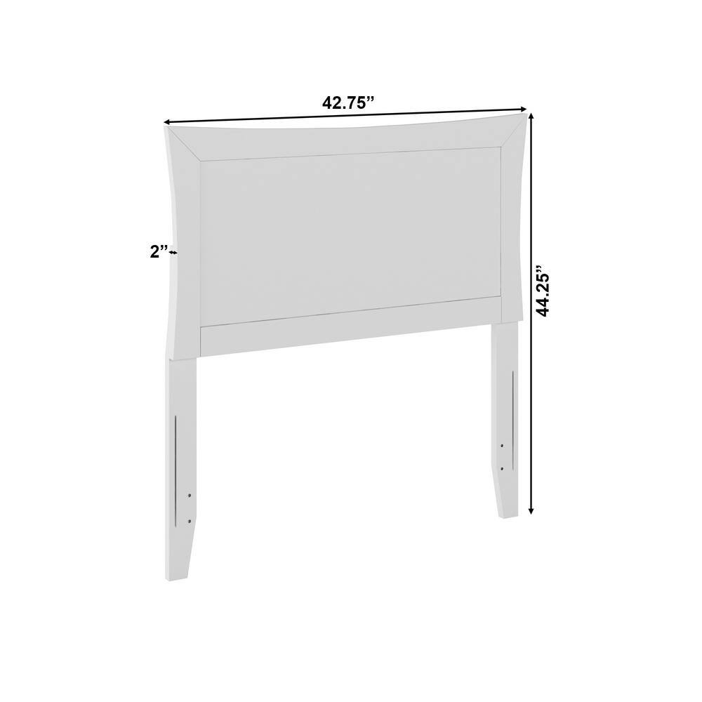 Metro Twin White Wood Headboard with Curved Design
