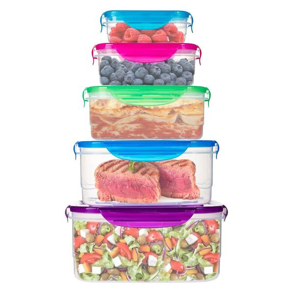 Lexi Home Nested Glass Meal Prep 4 Piece Oven Safe Food Storage Container Set, Green