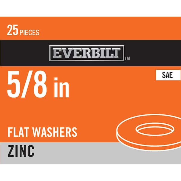 Everbilt 5/8 in. Zinc Flat Washer (25-Pack)