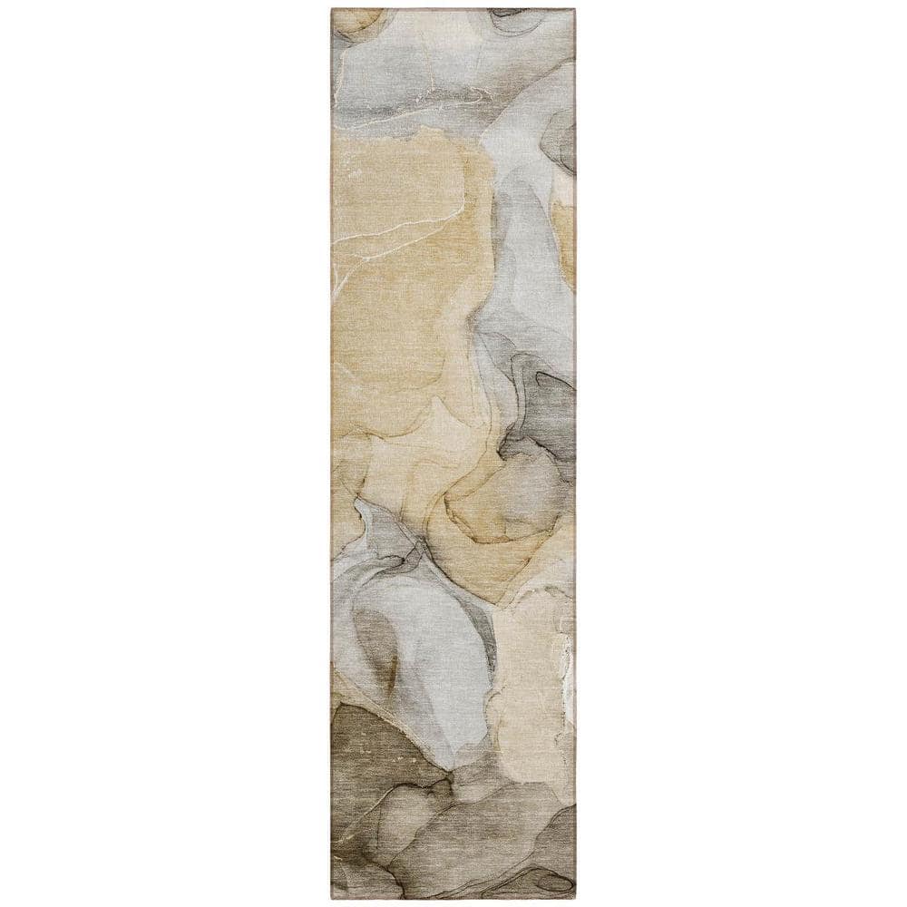 Brown 2 ft. x 7 ft. Abstract Indoor / Outdoor Area Rug price history on PriceWatchPro
