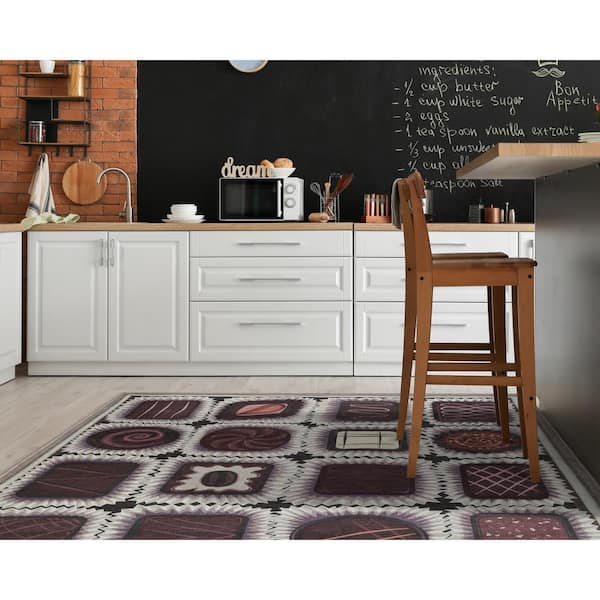 Apollo Chocolate Box Modern Valentine's Day Brown 5 ft. 3 in. x 7 ft. 3 in. Area Rug