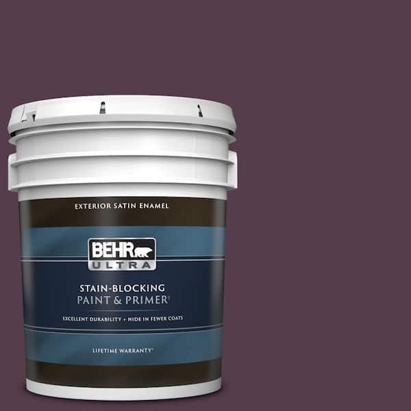 BEHR ULTRA 5 gal. #T15-4 Your Majesty Satin Enamel Exterior Paint & Primer