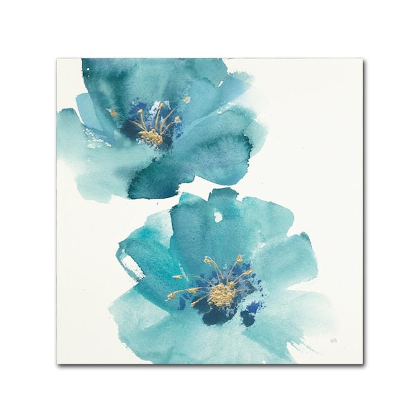 Trademark Fine Art 14 in. x 14 in. Teal Cosmos III by Chris Paschke Hidden Frame Nature Wall Art