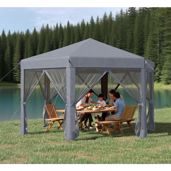 10.5 ft. x 12.5 ft. Dark Gray Heavy Duty Outdoor Canopy Tent, Pop