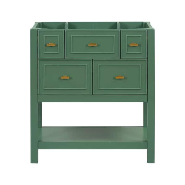 Unbranded 30 in. W x 18 in. D x 33 in. H Bath Vanity Cabinet without Top in Green