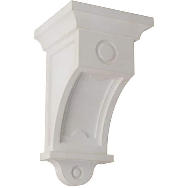 Ekena Millwork 5 in. x 9 in. x 5 in. Chalk Dust White Arts and Crafts Wood Vintage Decor Corbel