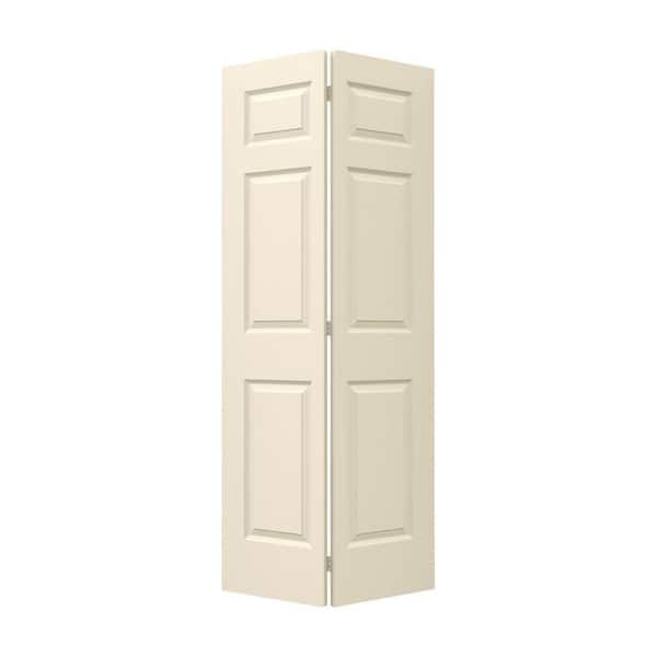 JELD-WEN 30 in. x 80 in. 6 Panel Colonist Primed Smooth Molded Composite Closet Bi-Fold Door