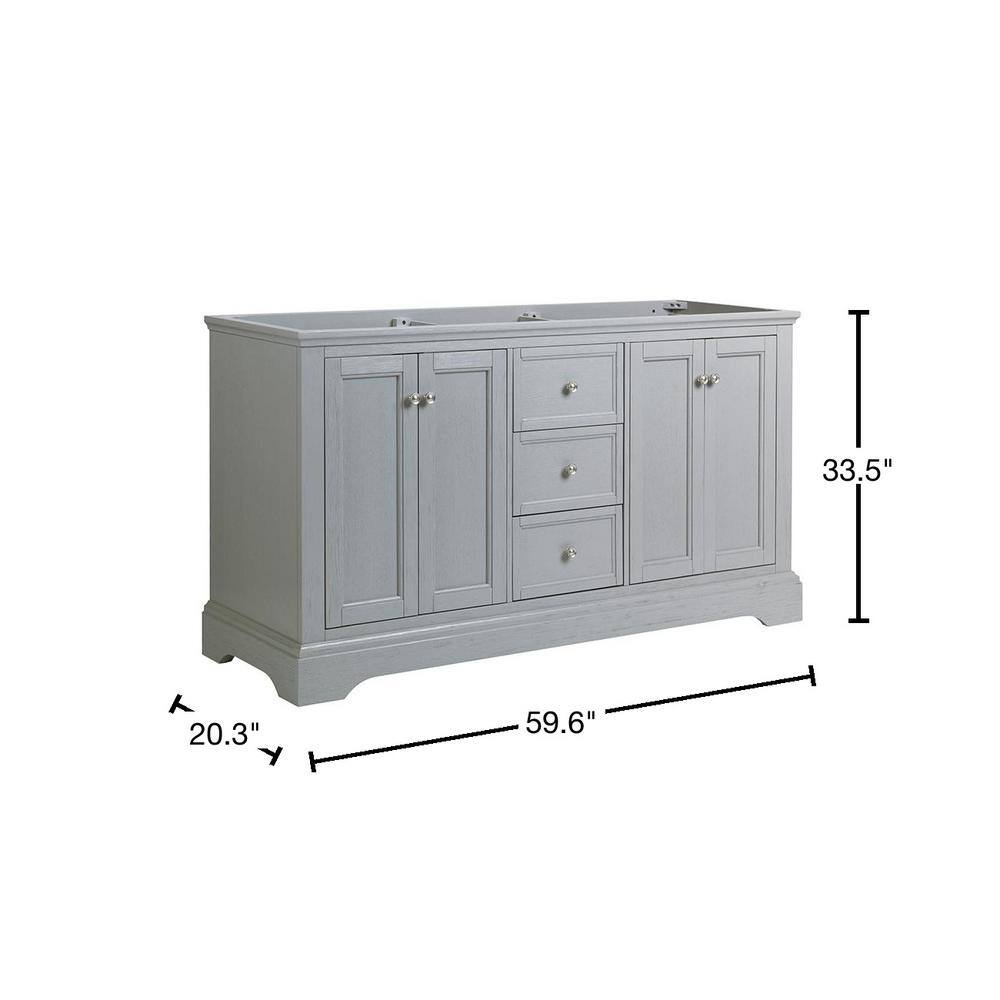 Gray Double Freestanding Wood Bathroom Vanity Cabinet