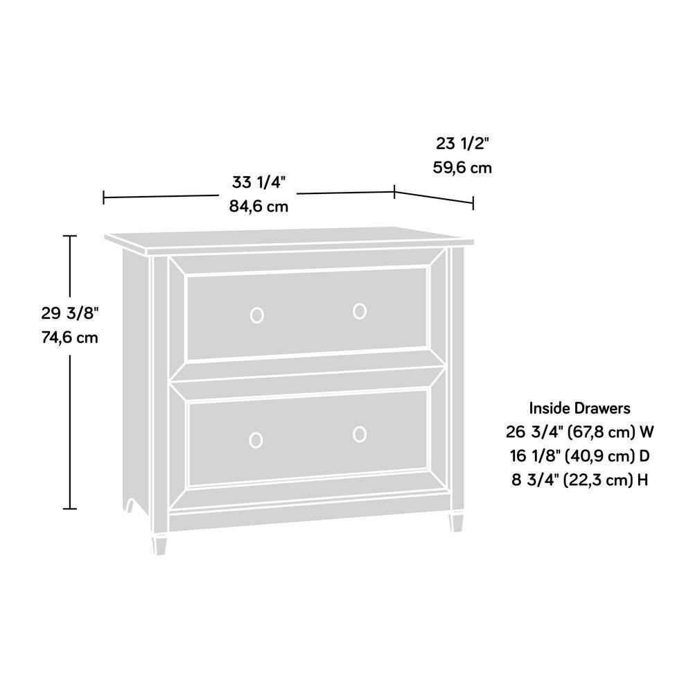 Washed Walnut 2-Drawer Lateral File Cabinet with Metal Hardware