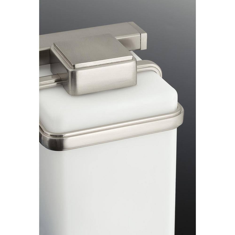 Brushed Nickel 3-Light Bath & Vanity with Etched Opal Glass